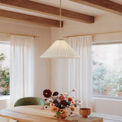 Mitzi Merida 1 Light 22" Pendant, Aged Brass/Faux Silk