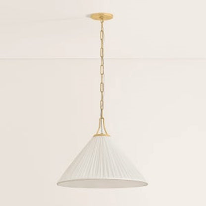 Mitzi Merida 1 Light 22" Pendant, Aged Brass/Faux Silk