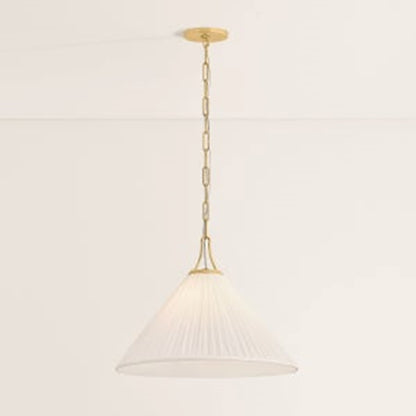 Mitzi Merida 1 Light 22" Pendant, Aged Brass/Faux Silk