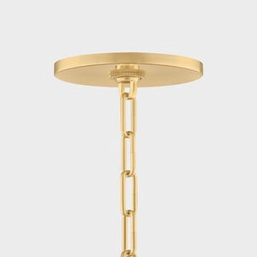 Mitzi Merida 1 Light 22" Pendant, Aged Brass/Faux Silk