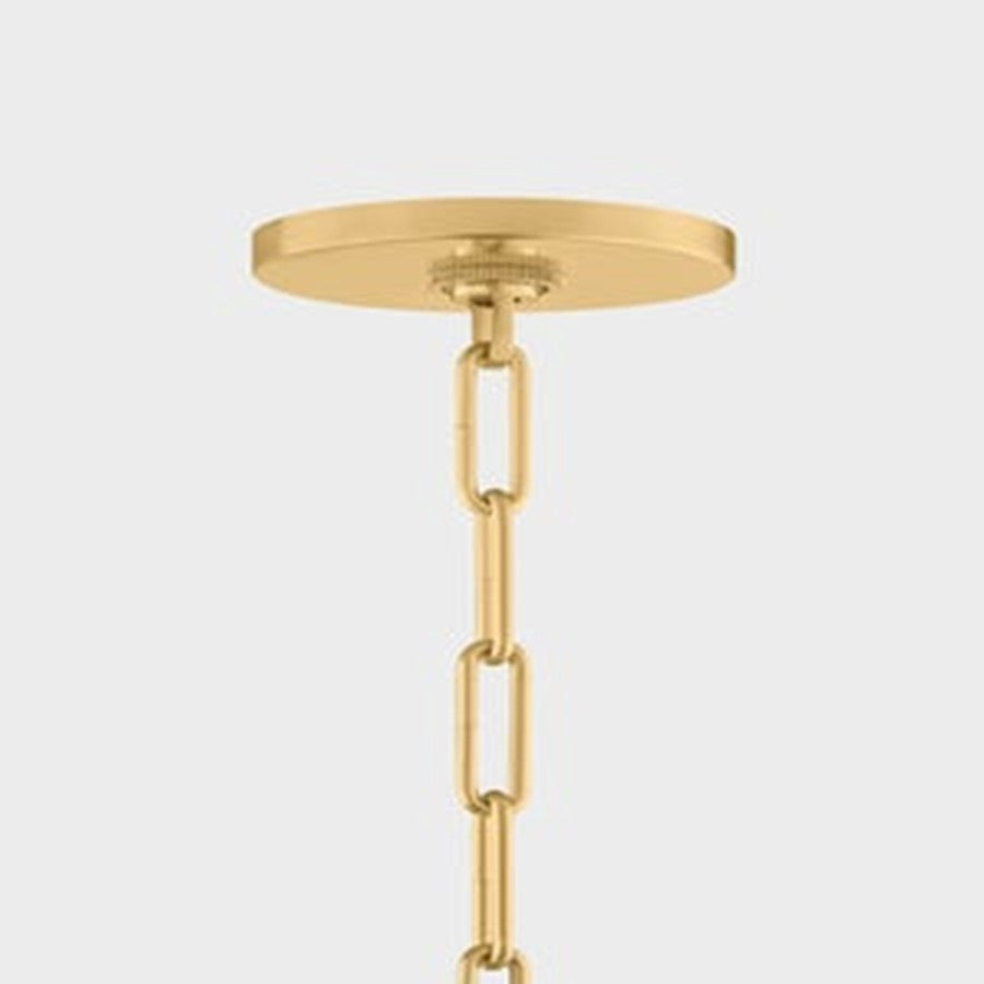 Mitzi Merida 1 Light 16" Pendant, Aged Brass/Faux Silk