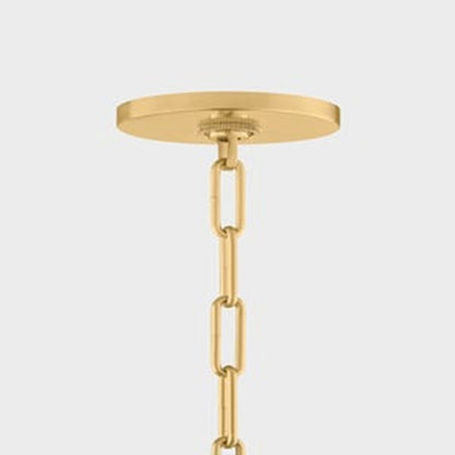 Mitzi Merida 1 Light 16" Pendant, Aged Brass/Faux Silk