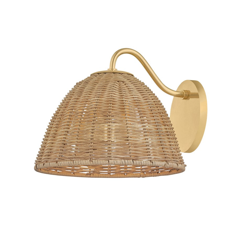 Mitzi KATNISS 1Lt Wall Sconce, Brass/Vintage Natural Wicker - H1081101-AGB