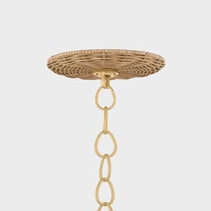 Mitzi Katniss 3Lt Chandelier, Brass/Vintage Natural Wicker