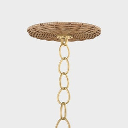 Mitzi Katniss 5Lt Chandelier, Brass/Vintage Natural Wicker