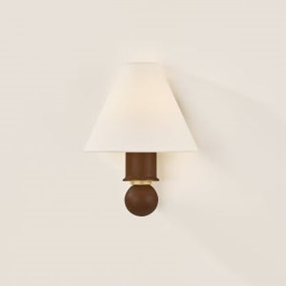 Mitzi Candice 1 Light Wall Sconce, Aged Brass/White Linen