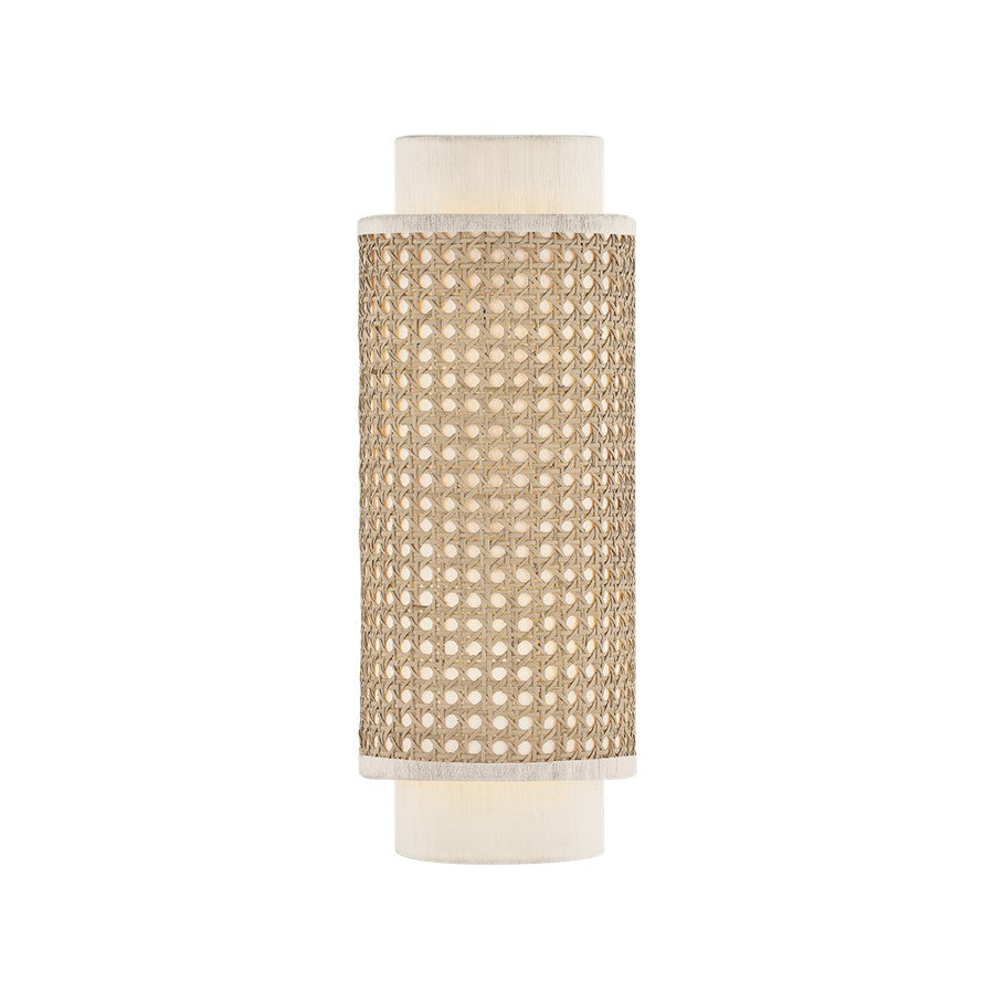 Mitzi TINA 2 Light Wall Sconce, Aged Brass/Raw Silk - H1083102-AGB