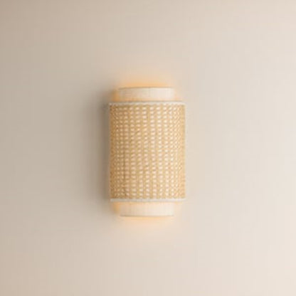 Mitzi TIna 2 Light Wall Sconce, Aged Brass/Raw Silk
