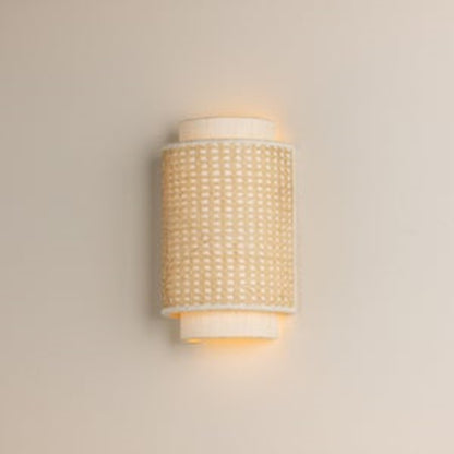 Mitzi TIna 2 Light Wall Sconce, Aged Brass/Raw Silk