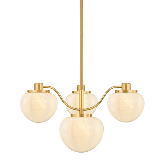 Mitzi Kristen 4 Light Chandelier, Aged Brass/Cloud - H1093804-AGB