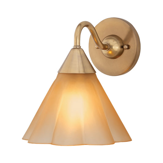 Mitzi Gabrielle 1-Light Wall Sconce | Aged Brass Steel and Matte Champagne Glass | Bedroom & Hallway Accent Light | 10.25 x 9 x 9.25 | Model H1096101-AGB