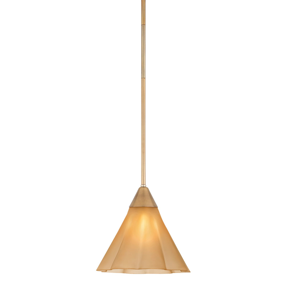 Mitzi Gabrielle 11in 1-Light Pendant | Aged Brass Steel and Matte Champagne Glass | Kitchen Island & Dining Room | Model H1096701S-AGB