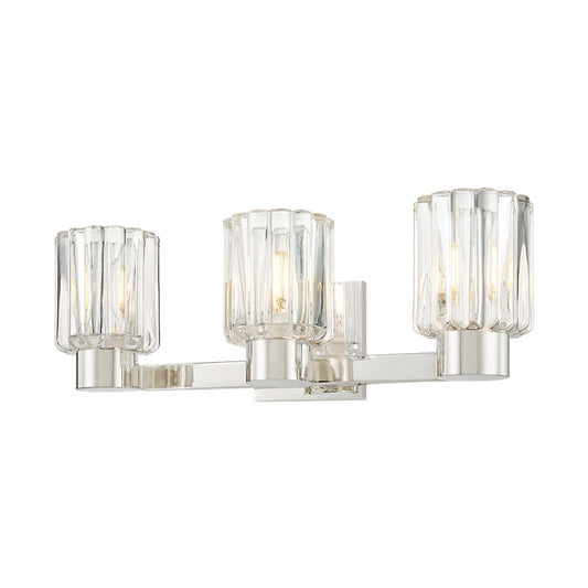 Mitzi Danae 3 Light Bath and Vanity, Polished Nickel/Clear Optic