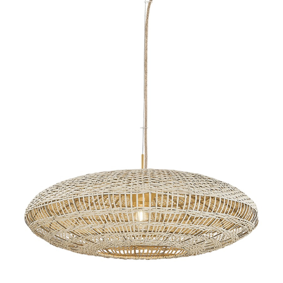 Mitzi Erin 1 Light Pendant, Aged Brass/Vintage Natural Wicker - H1118701S-AGB