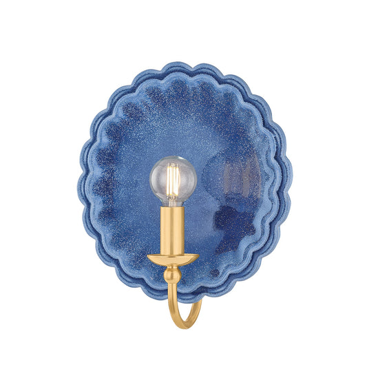 Mitzi Paulette 1 Light Wall Sconce, Aged Brass/Ceramic Indigo - H1140101-AGB-CIW