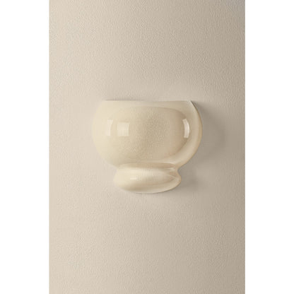Mitzi Pia 1 Light Wall Sconce, Aged Brass/Butter Crackle - H1145101-AGB/CBR