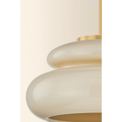 Mitzi Pia 1 Light Pendant, Aged Brass/Butter Crackle - H1145701-AGB/CBR
