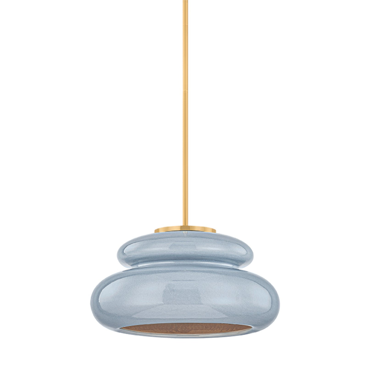 Mitzi Pia 1 Light Pendant, Aged Brass/Chateau Crackle - H1145701-AGB/CCC