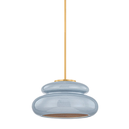 Mitzi Pia 1 Light Pendant, Aged Brass/Chateau Crackle - H1145701-AGB/CCC