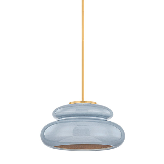 Mitzi Pia 1 Light Pendant, Aged Brass/Chateau Crackle