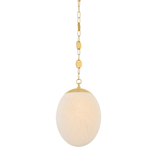 Mitzi Nell 1 Light 12" Pendant, Aged Brass/Matte Cloud - H1146701L-AGB