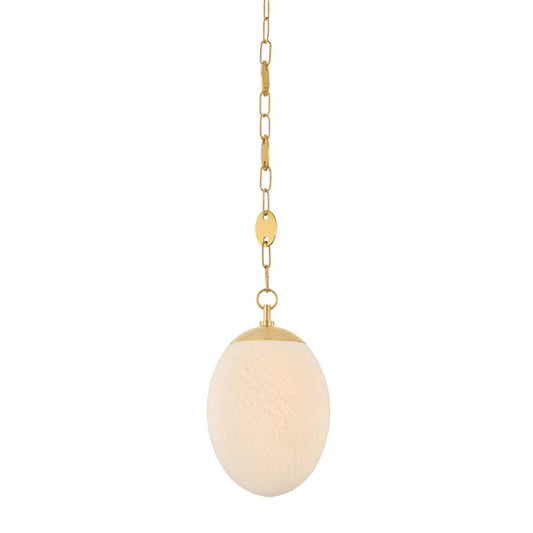 Mitzi Nell 1 Light Pendant, Aged Brass/Matte Cloud - H1146701S-AGB