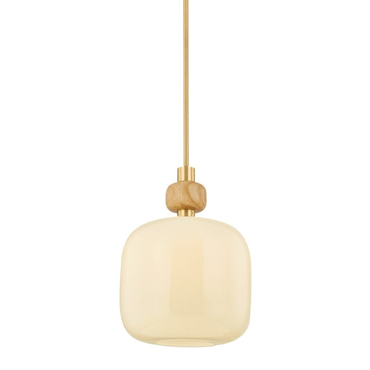 Mitzi Elise 1 Light Pendant, Aged Brass/Opal - H1149701L-AGB