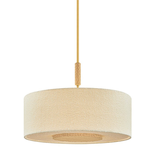Mitzi Miller 4 Light Pendant, Aged Brass/Textured Linen - H1153704-AGB