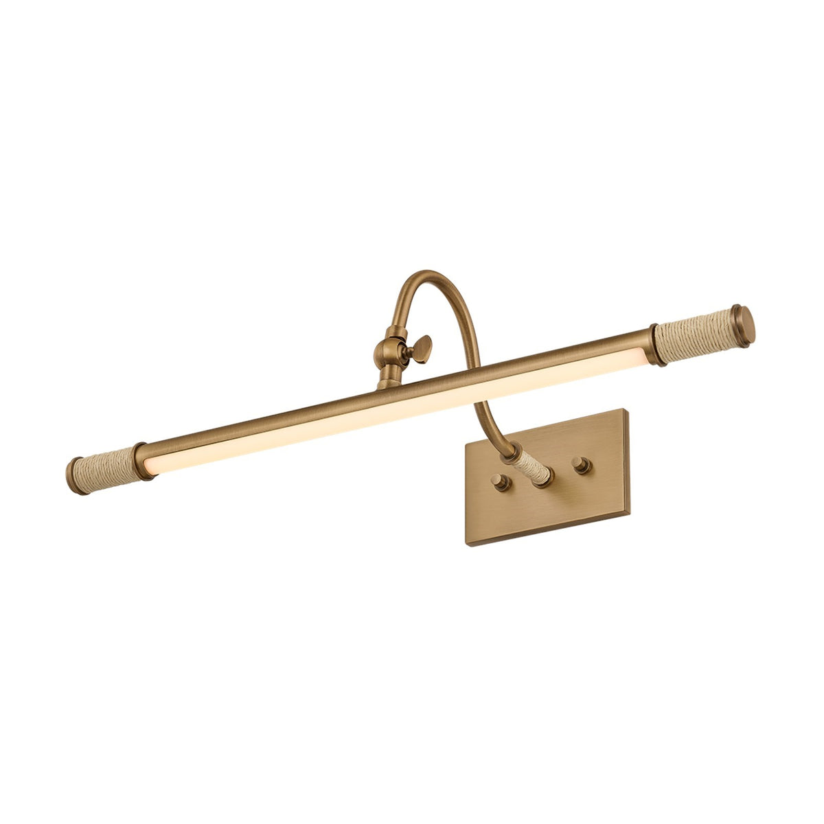 Mitzi Piers 19in 1-Light Picture Light | Patina Brass and White Acrylic | Living Room & Hallway | 19 x 5 in | Model H1168101S-PBR