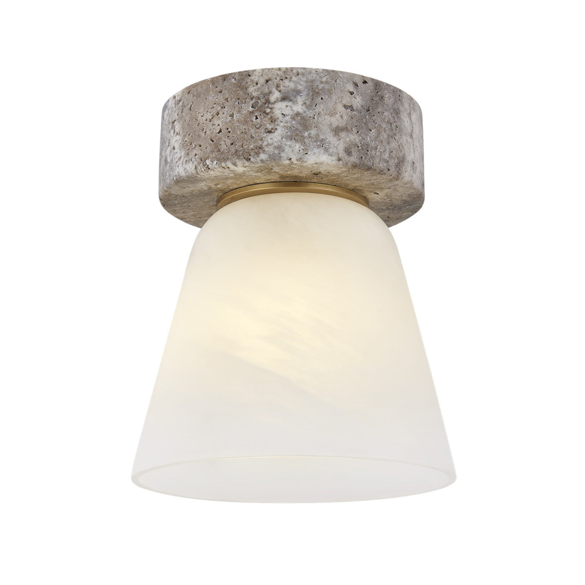 Mitzi Lea 6in 1-Light Flush Mount | Modern Patina Brass and Matte Cloud Glass | Bedroom & Hallway Ceiling Light | 6 x 6 x 7 in | Model H1181501-PBR