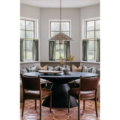 Mitzi Isla 27in 4-Light Chandelier | Transitional Patina Brass and Leo Print Textile | Dining Room & Bedroom | Model H1198804B-PBR
