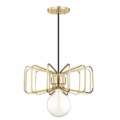 1 Light Pendant, Polished Brass