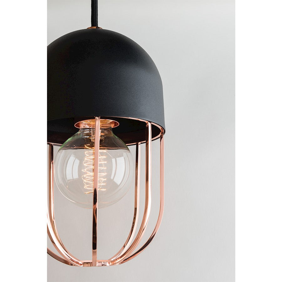 1 Light Pendant, Polished Copper