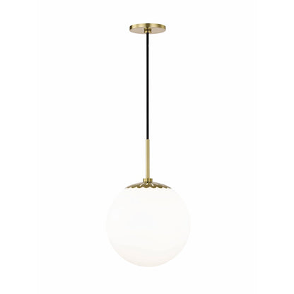 1 Light Pendant, Aged Brass