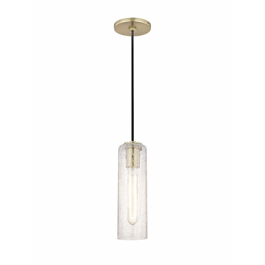 1 Light Pendant, Aged Brass