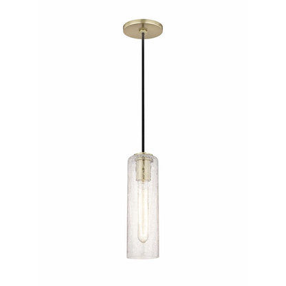 1 Light Pendant, Aged Brass