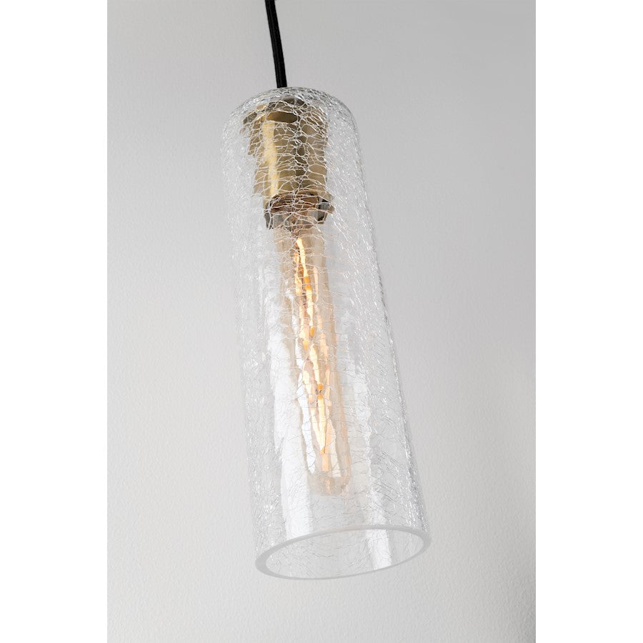 1 Light Pendant, Aged Brass