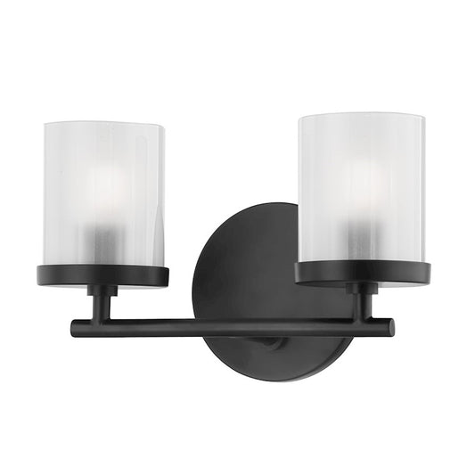 2 Light Bathroom Vanity Light Soft Black