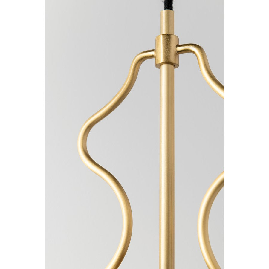 1 Light Pendant, Aged Brass/Opal