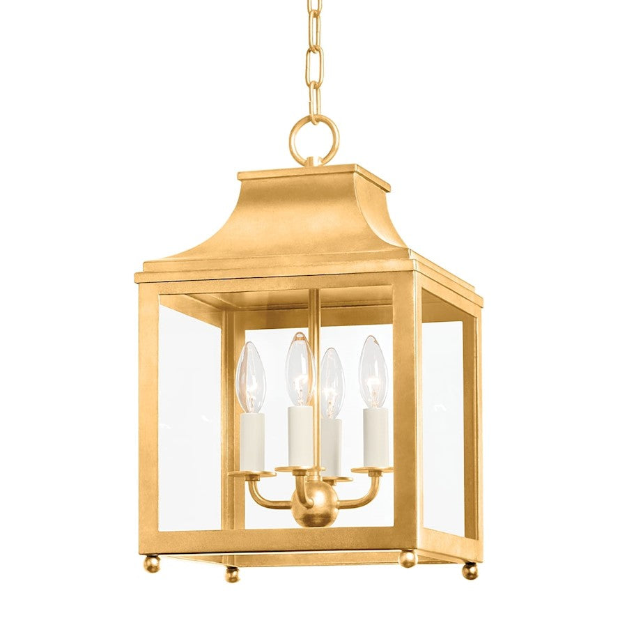 4 Light Pendant, Vintage Gold Leaf