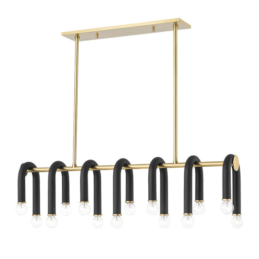 Mitzi Whit 14 Light Island, Polished Nickel/Black - H382914-PN-BK