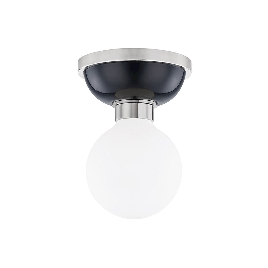 Mitzi Nina 1 Light Flush Mount, Nickel/Blue
