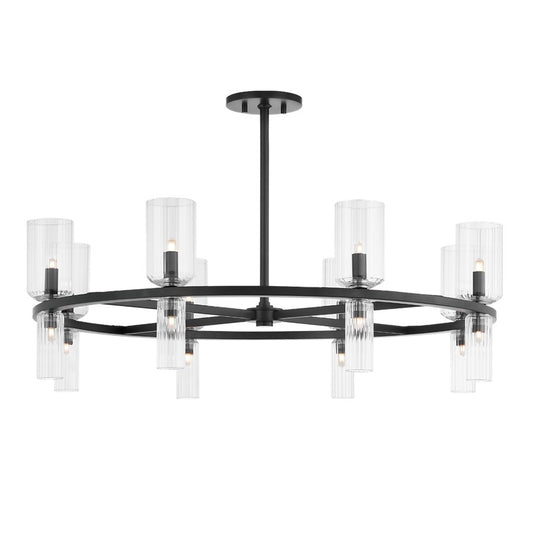 16 Light Chandelier, Soft Black