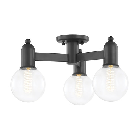 Mitzi Bryce 3 Light Semi Flush Mount, Polished Nickel - H419603-PN
