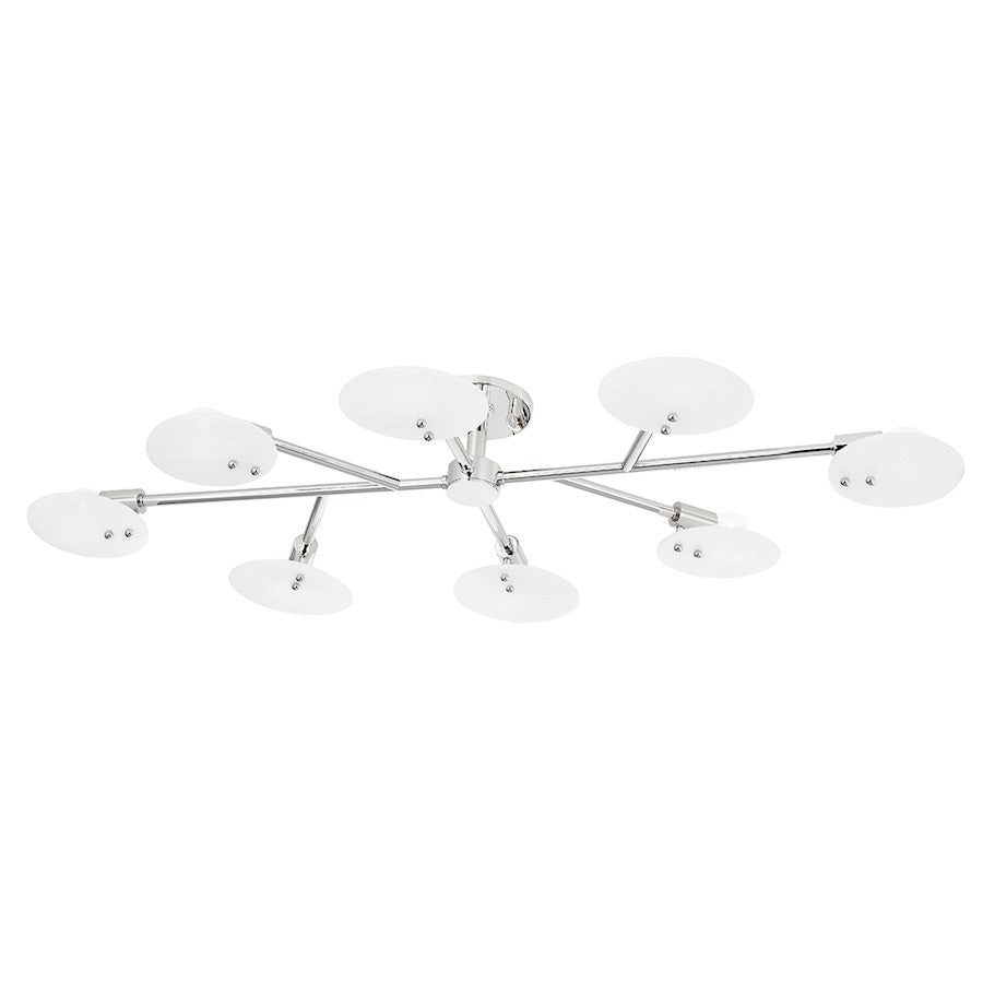 Mitzi Giselle 8 Light Semi Flush, Nickel/White Candy - H428608-PN