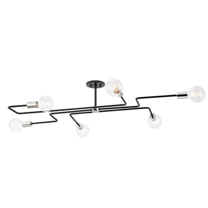 Mitzi Jena 6 Light Semi Flush, Text Black Combo