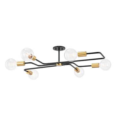 Mitzi Jena 6 Light Semi Flush, Text Black Combo