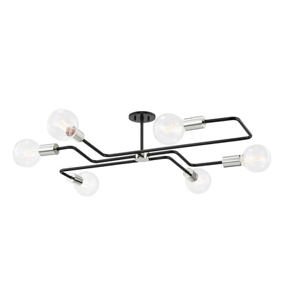 Mitzi Jena 6 Light Semi Flush, Text Black Combo