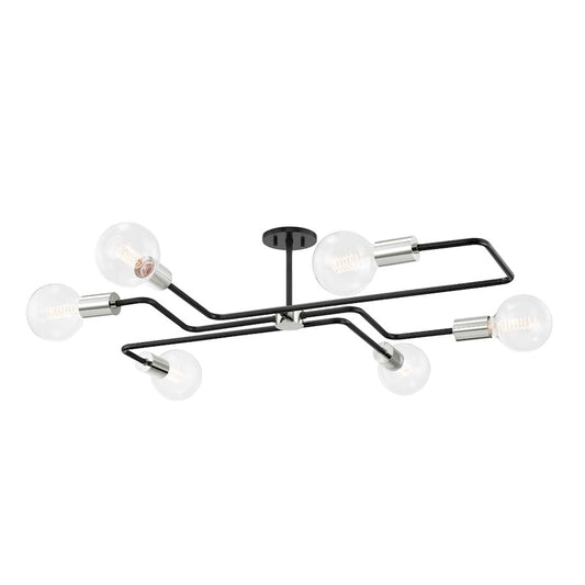 Mitzi Jena 6 Light Semi Flush, Text Black Combo