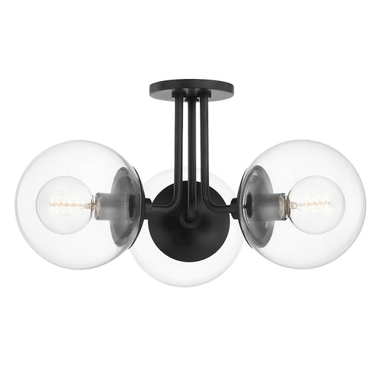 Mitzi Meadow 3 Light Semi Flush, Polished Nickel/Clear - H503603-PN